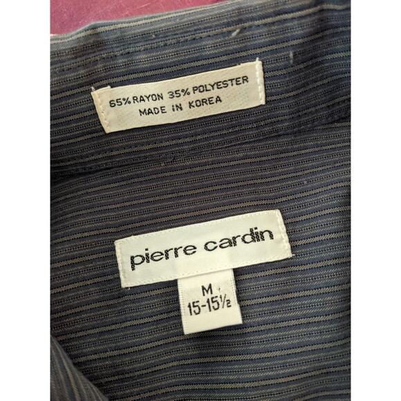 Pierre Cardin Men's Cotton Blend Dress Casual Shirt - Size Small 15-15.5 Gray - Picture 4 of 6